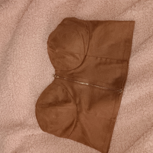 G By GUESS Brown Zip-Up Bustier - Picture 2 of 4